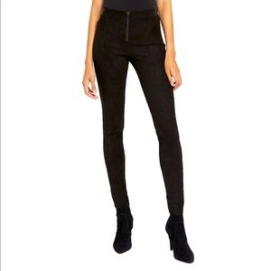 Alice + Olivia Front Zip Suede Legging, Size 6